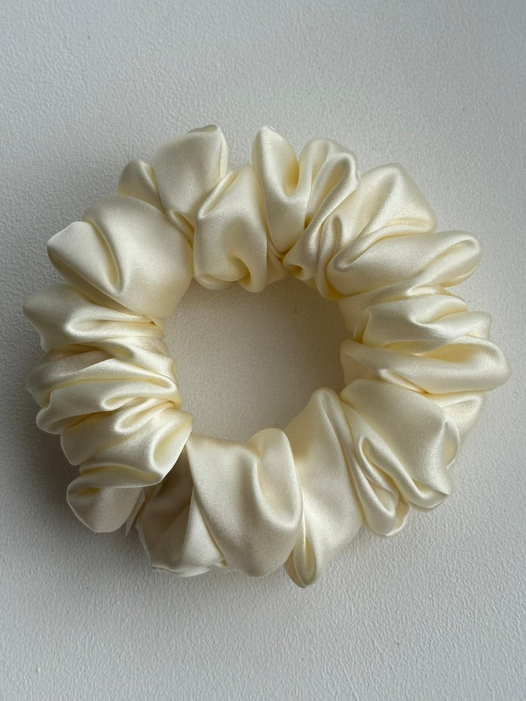 Champagne mulberry silk hair scrunchie