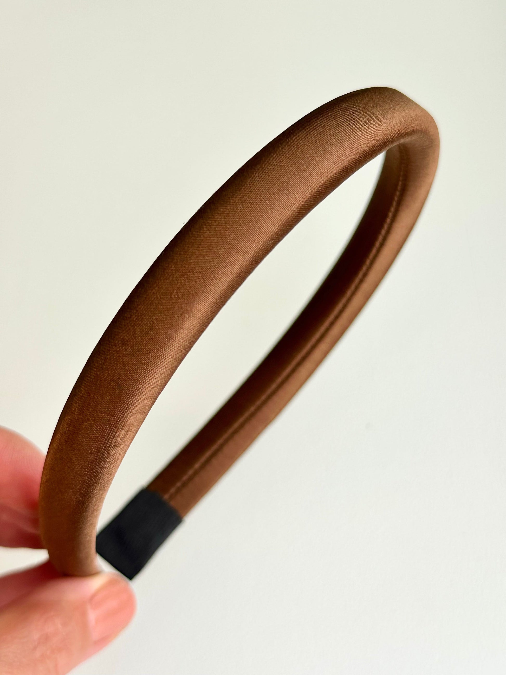 Hair Headband - Natural Silk, Brown - ANNA LACE handmade silk product