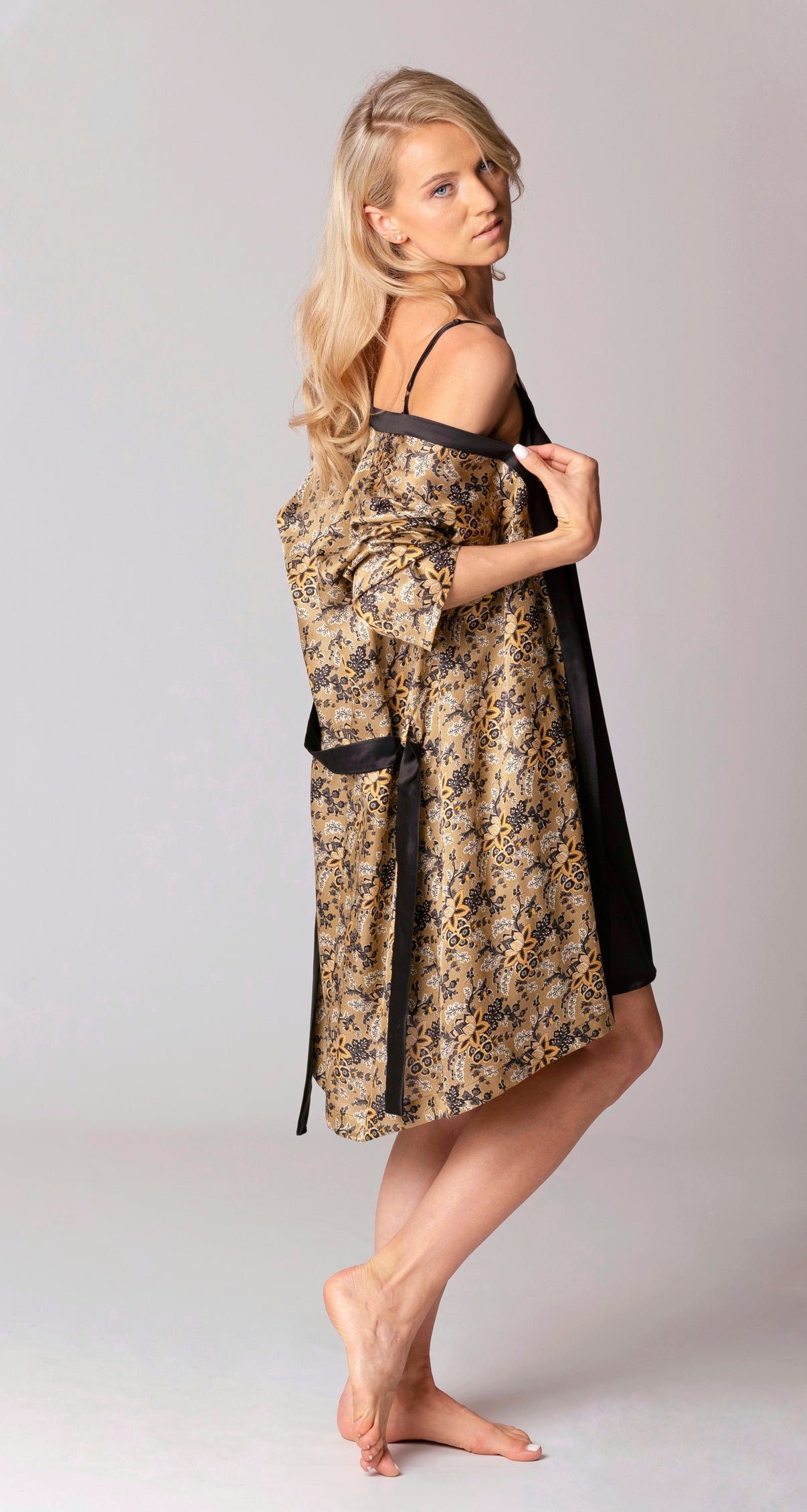 Natural Silk Robe - Lightness - worn on model