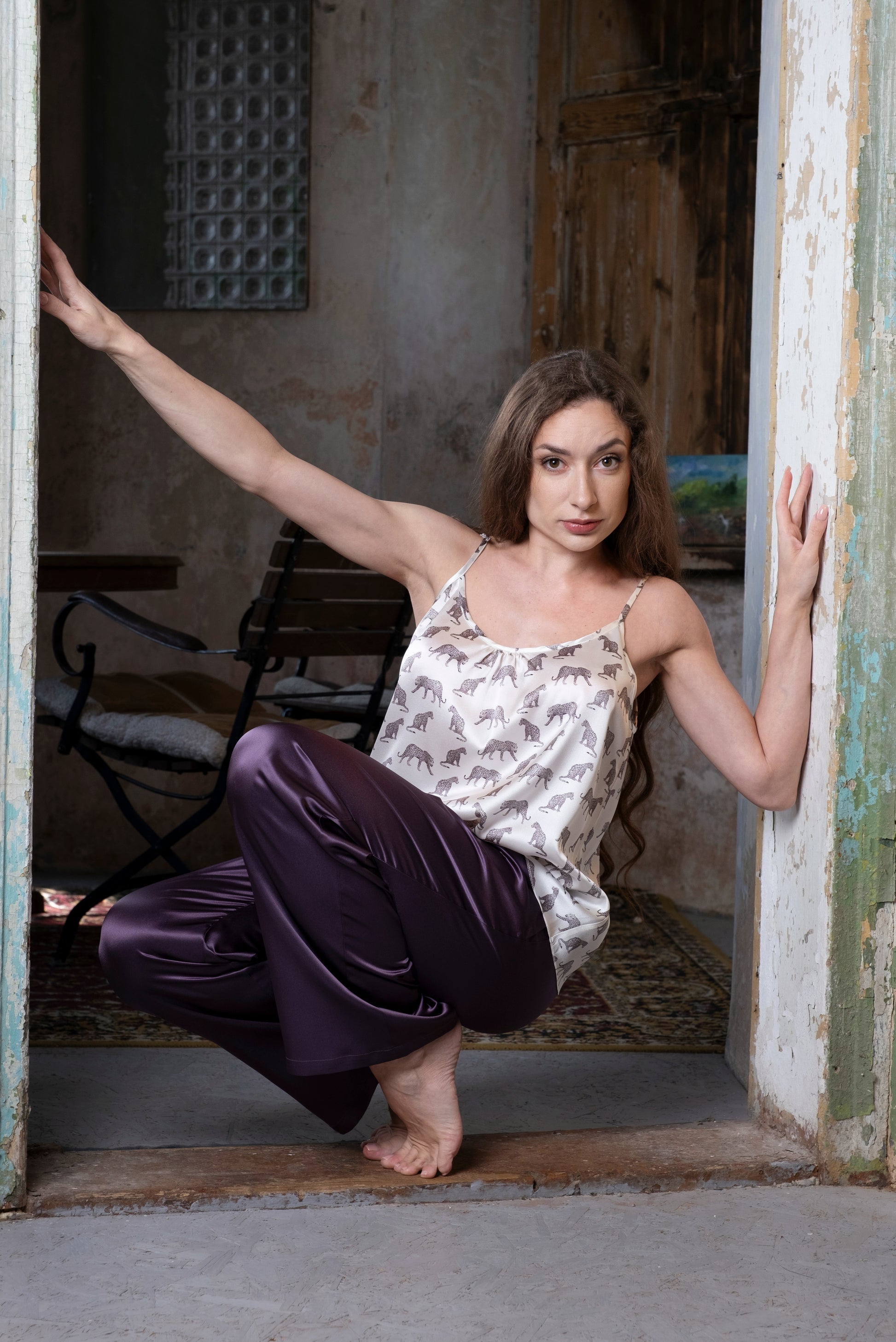 Šilkinė pižama - "Gepardas" - 100% Mulberry Silk