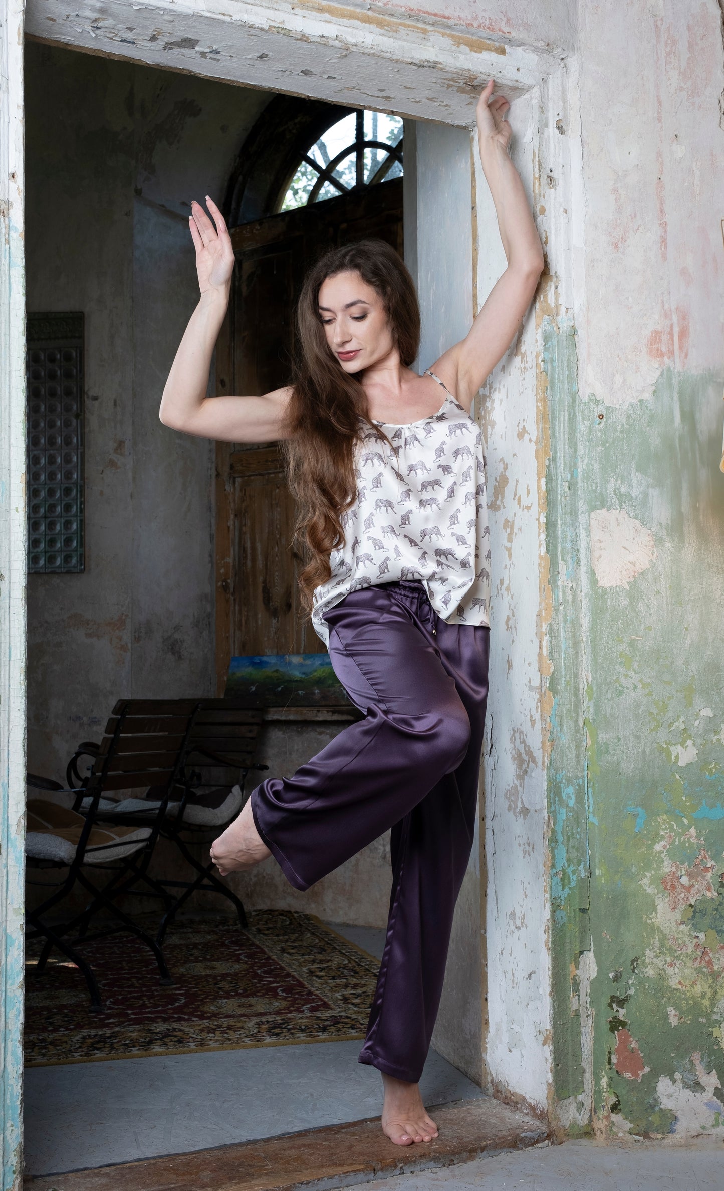 Šilkinė pižama - "Gepardas" - 100% Mulberry Silk