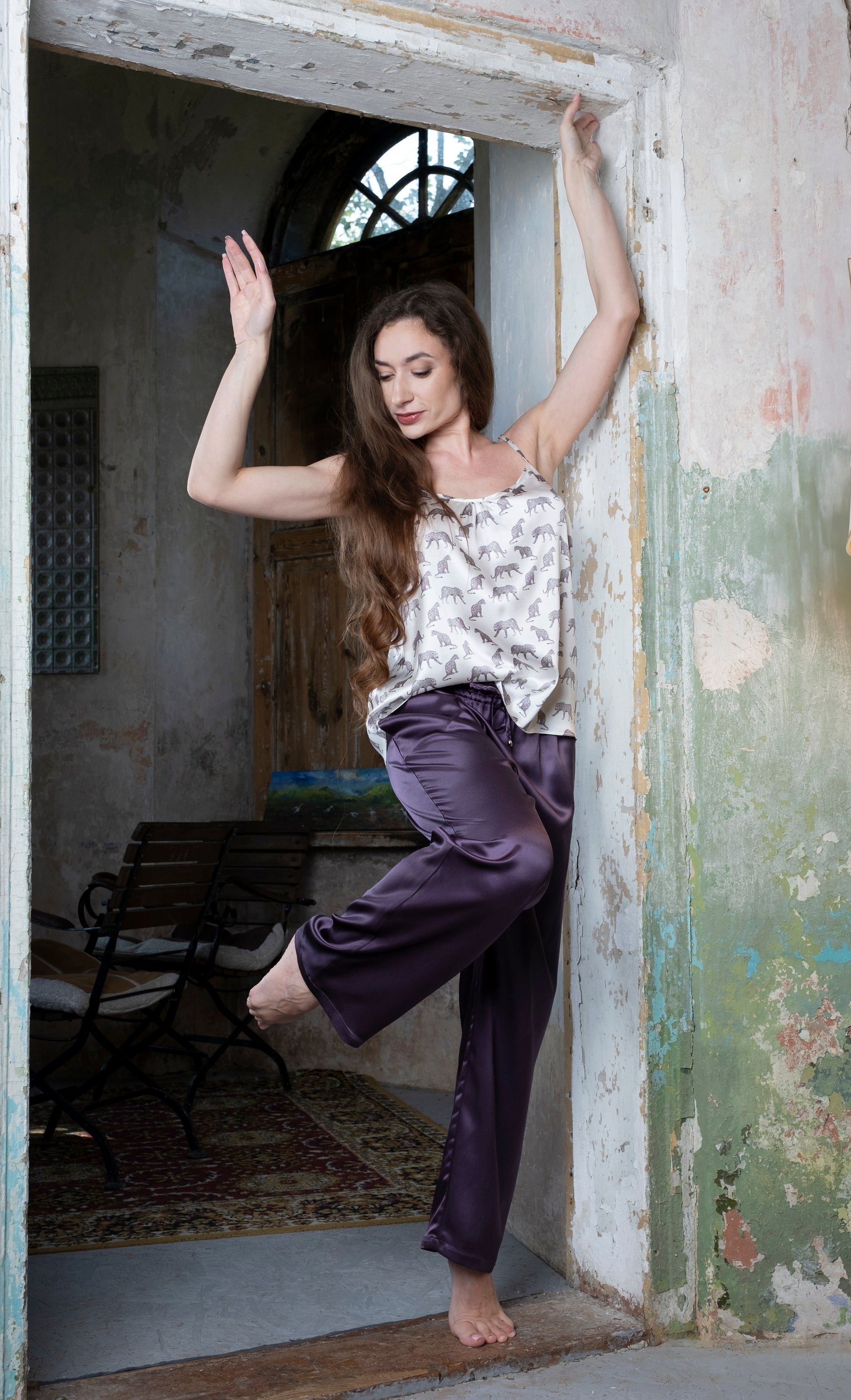 Šilkinė pižama - "Gepardas" - 100% Mulberry Silk