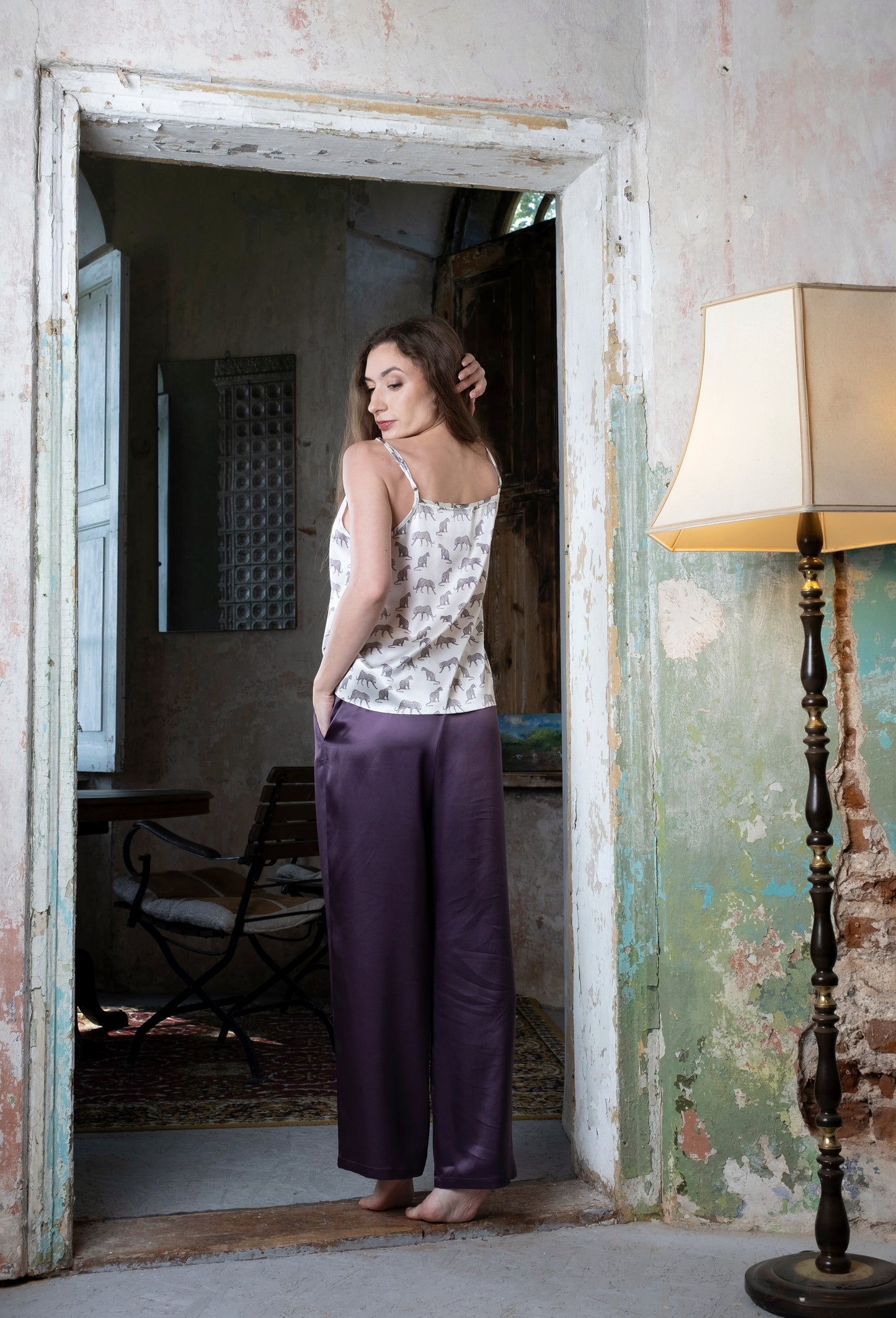 Šilkinė pižama - "Gepardas" - 100% Mulberry Silk