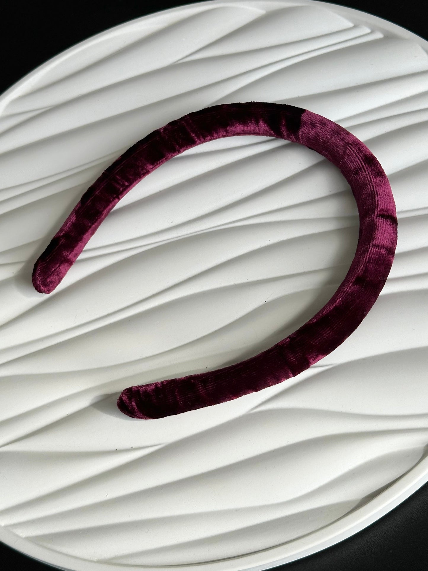 Silk Headband - Burgundy, Velvet - additional angle