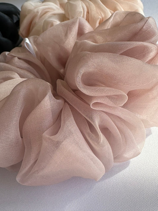 Silk Organza Hair Scrunchie - close-up detail view