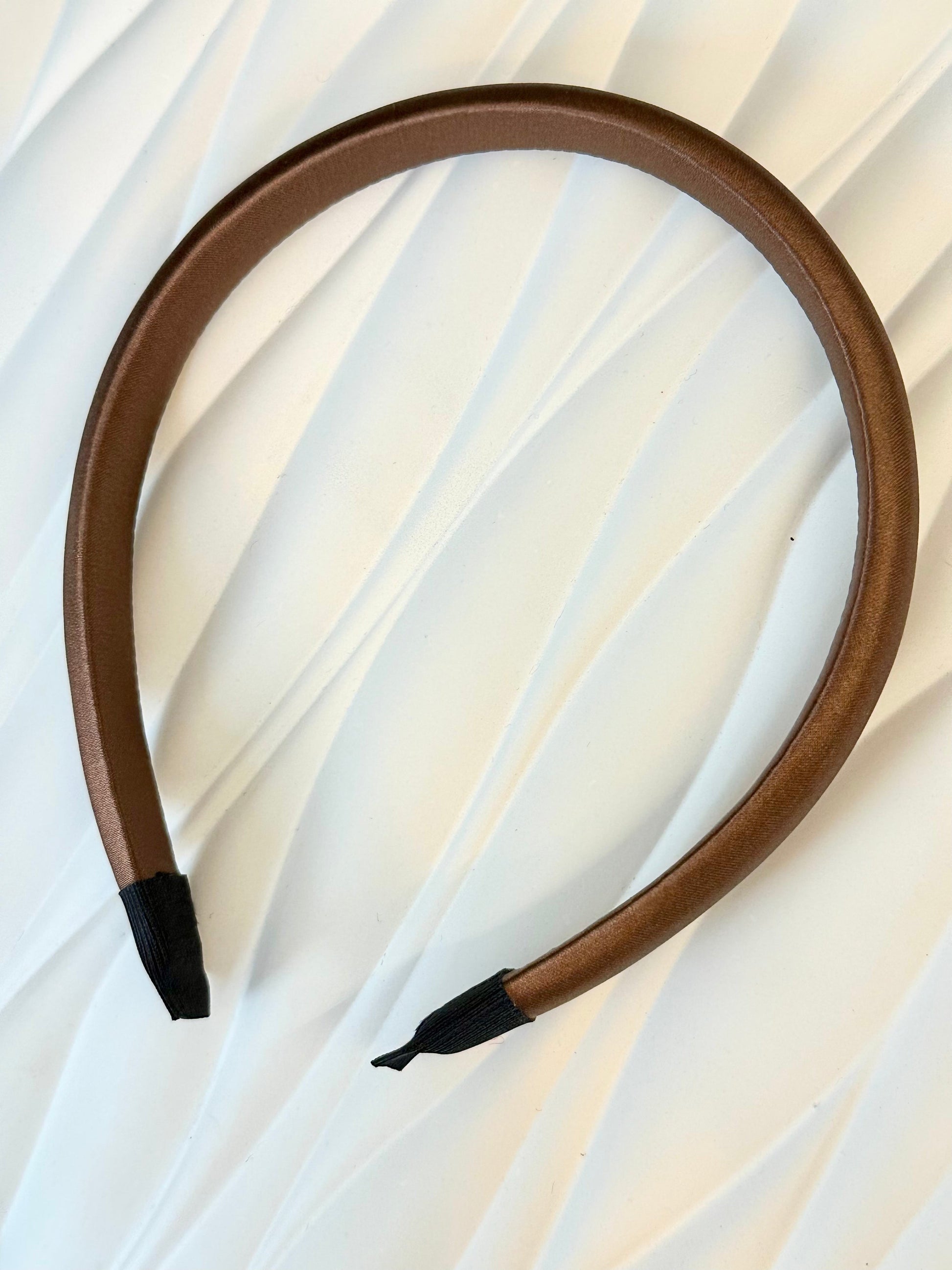 Hair Headband - Natural Silk, Brown - close-up detail view