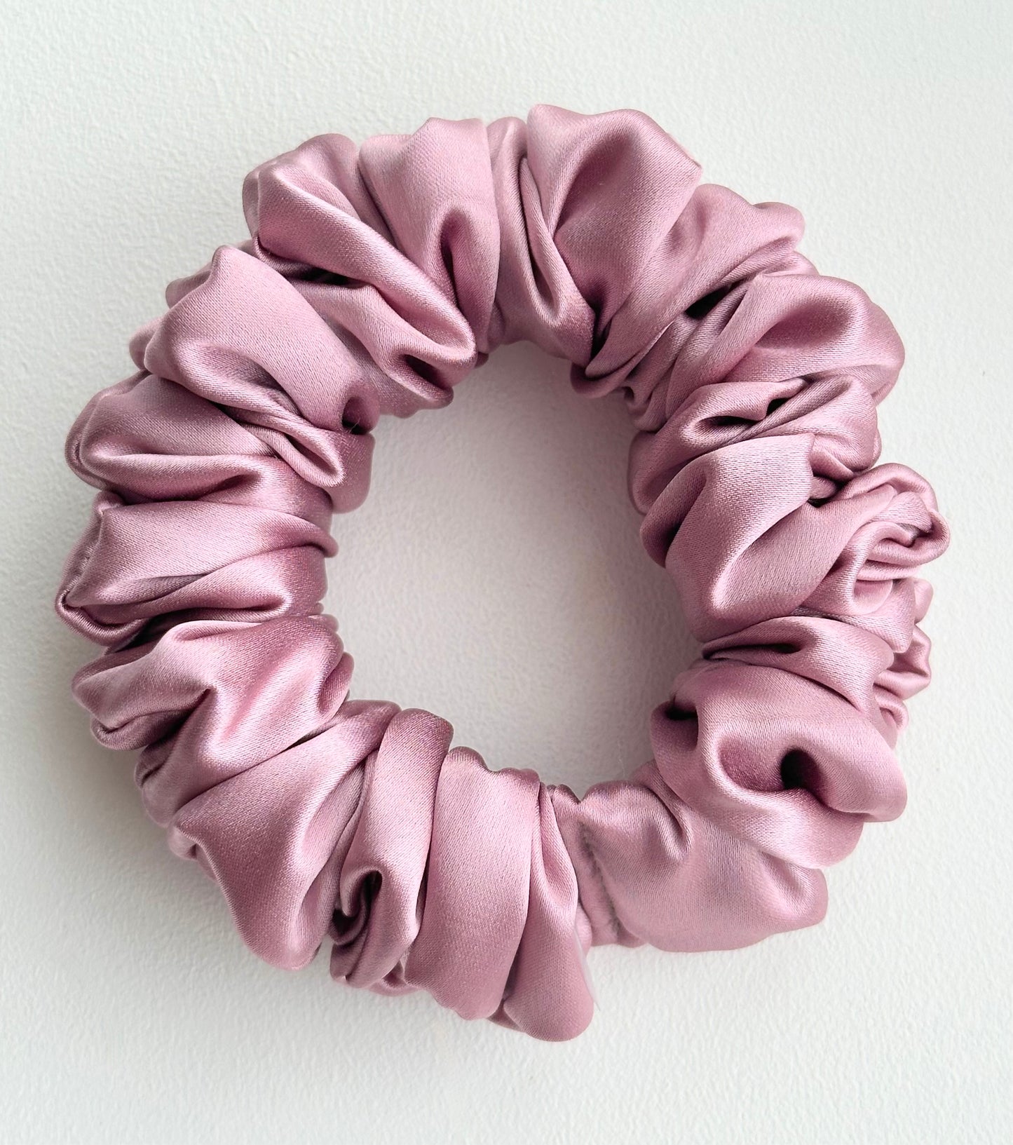Dusty rose mulberry silk hair scrunchie