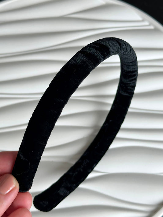 Silk Headband - Black, Velvet - ANNA LACE handmade silk product