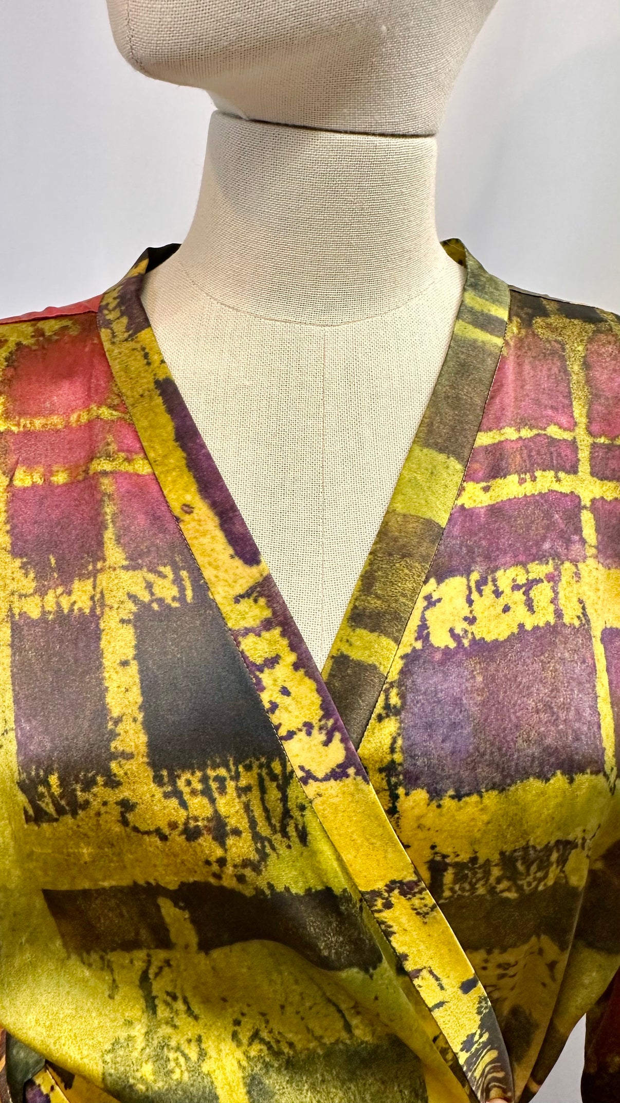 Long Silk Robe - Flight of Colors - styling view 4
