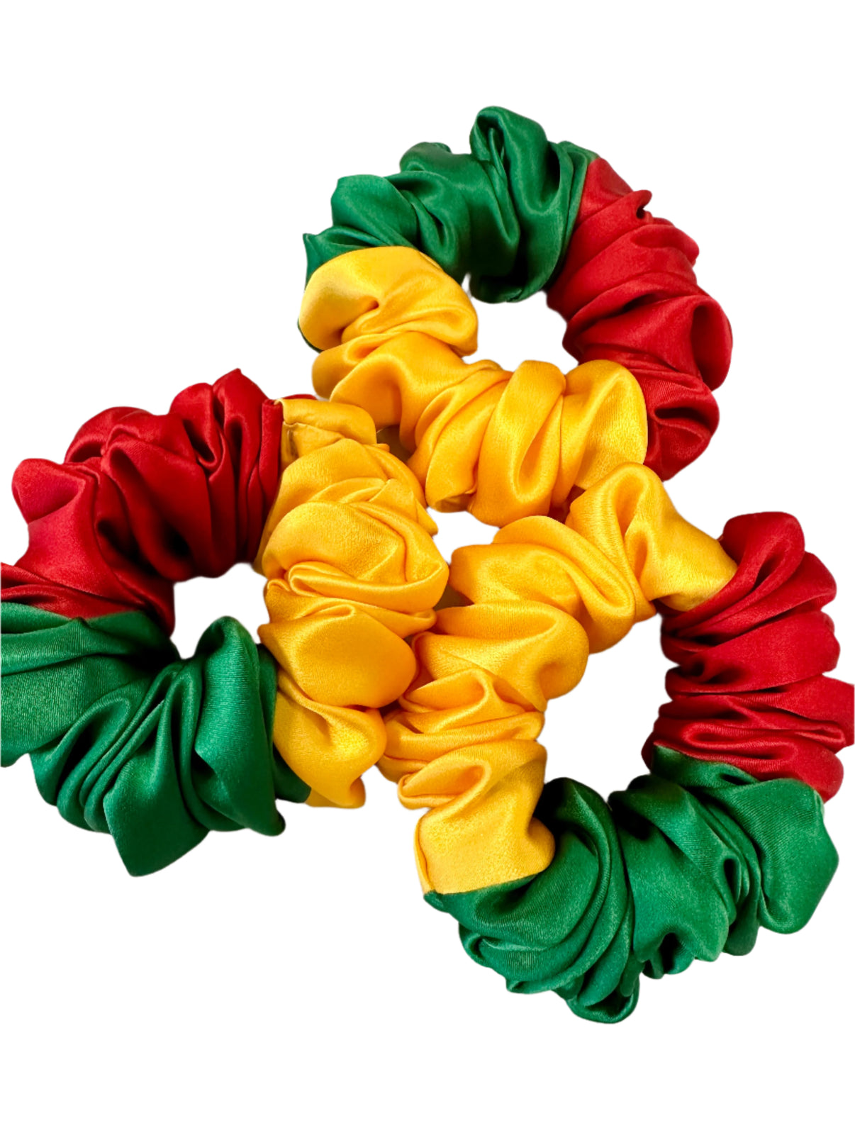 Lithuanian Tricolor Silk Scrunchie - ANNA LACE handmade silk product