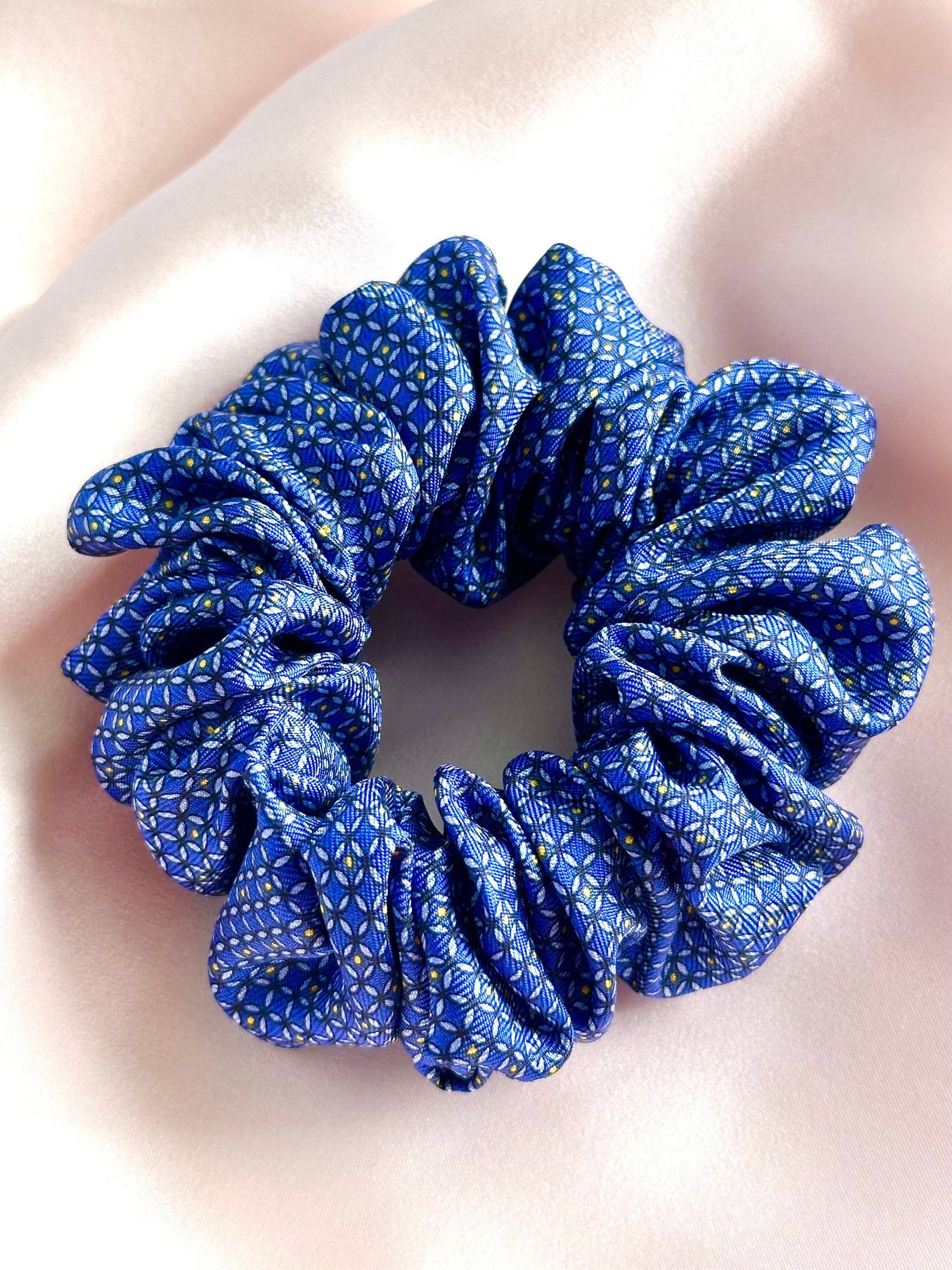 Patterned Silk Hair Scrunchie - lifestyle product photo