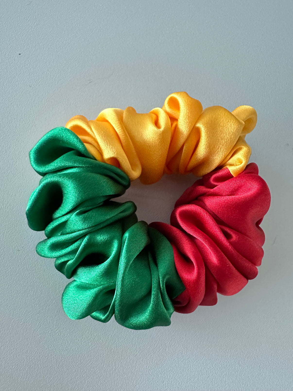 Lithuanian Tricolor Silk Scrunchie - lifestyle product photo