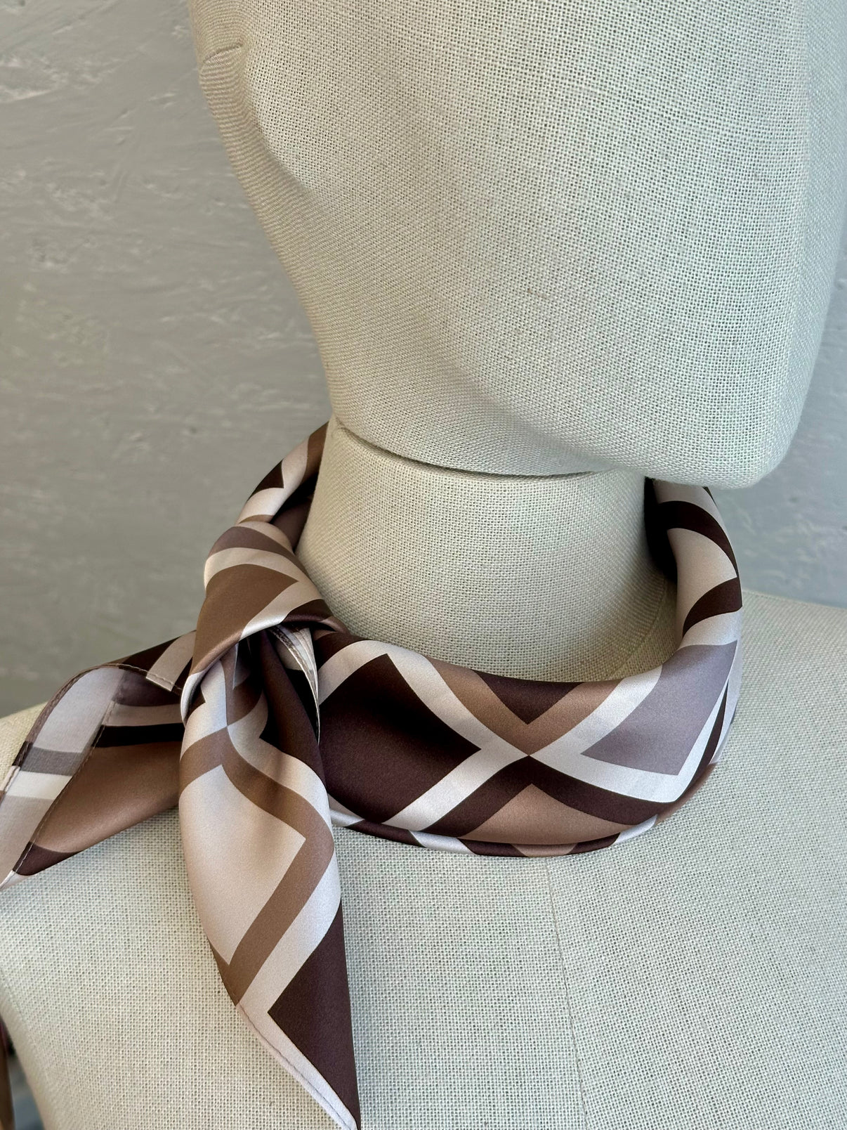 Silk Scarf - Squares (Small) - close-up detail view