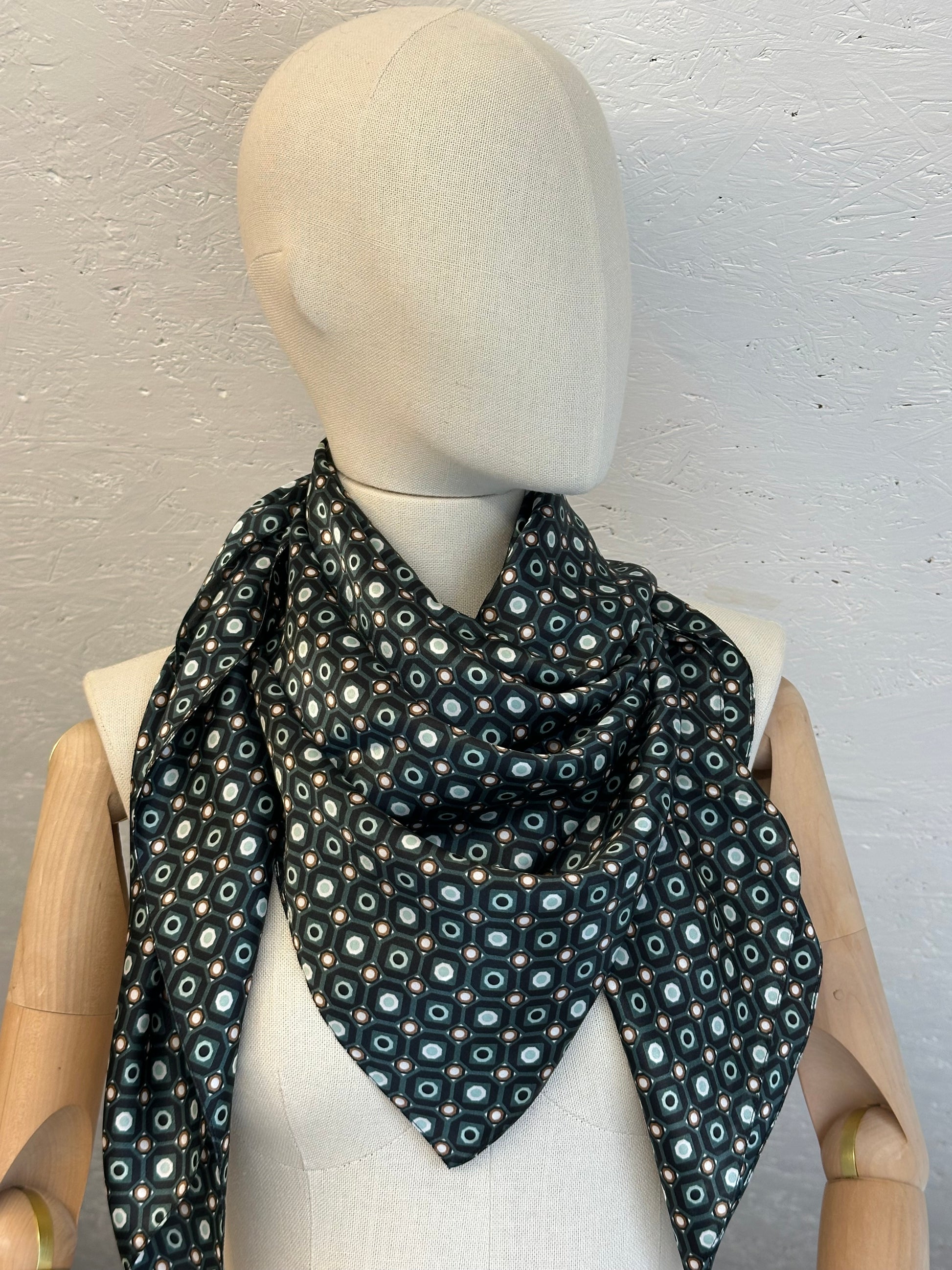 Natural Silk Scarf - Fine Print - 100% Mulberry Silk