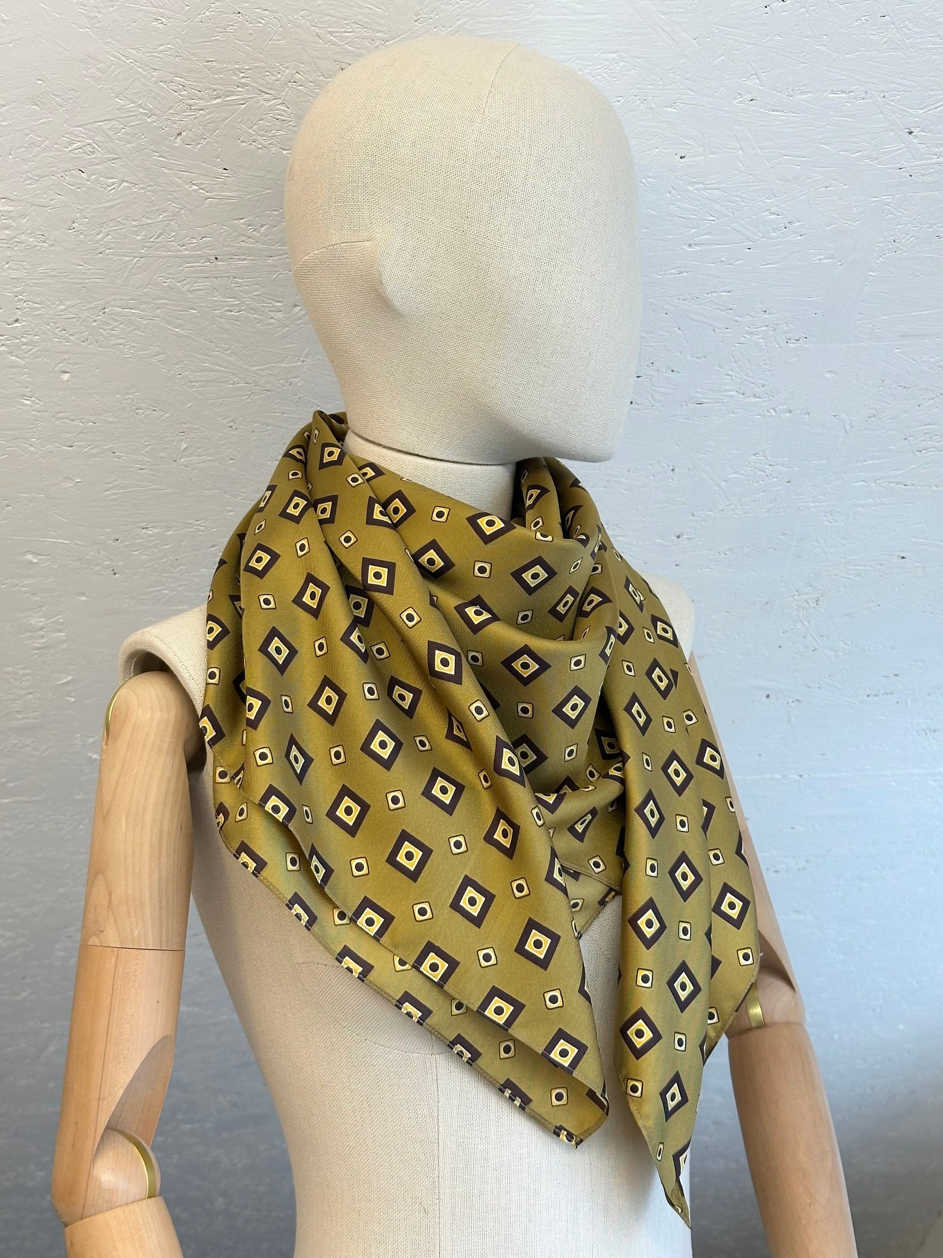 Natural Silk Scarf - Olive - 100% Mulberry Silk