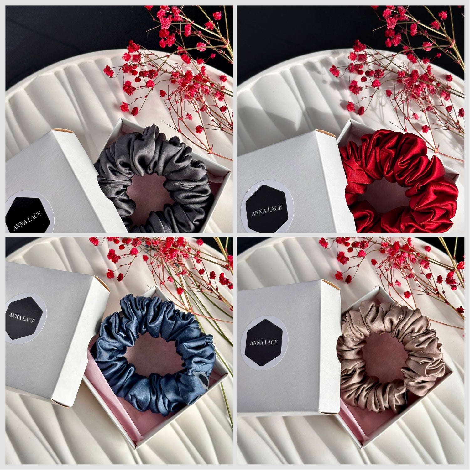 Mulberry Silk Hair Scrunchies - 100% Mulberry Silk